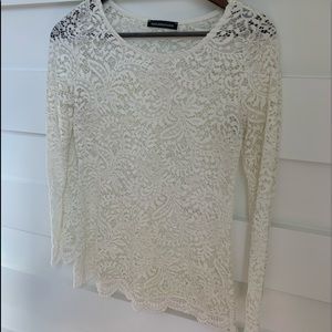 YouAreNotAlone - Sheer Lace Long Sleeve Top